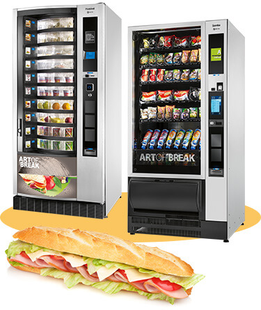 Distributeur automatique boissons froides, sandwiches, panini